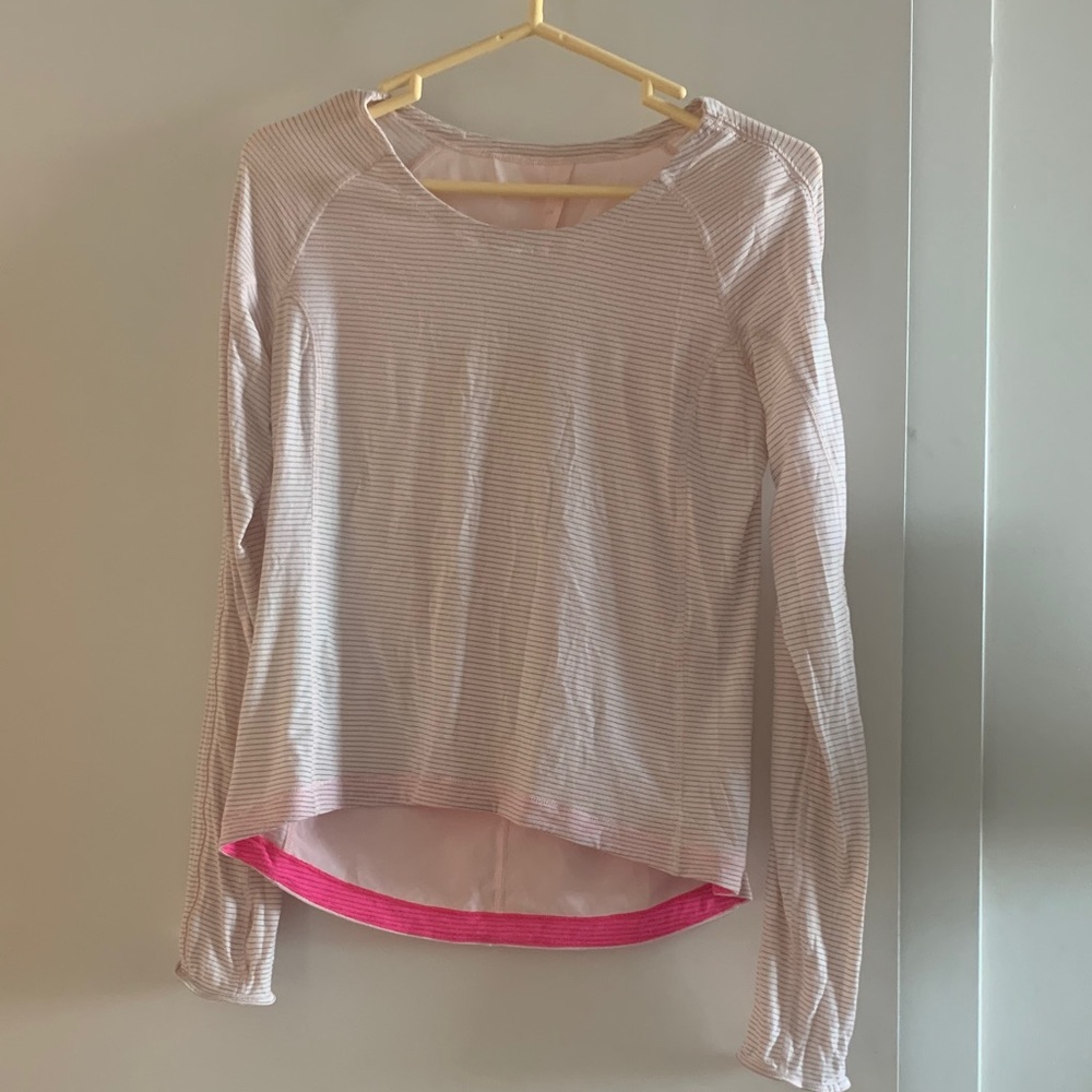 Striped Pink Long Sleeve Women's Top